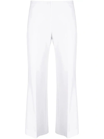 Shop P.a.r.o.s.h . Stretch-wool Flared Cropped Trousers In White