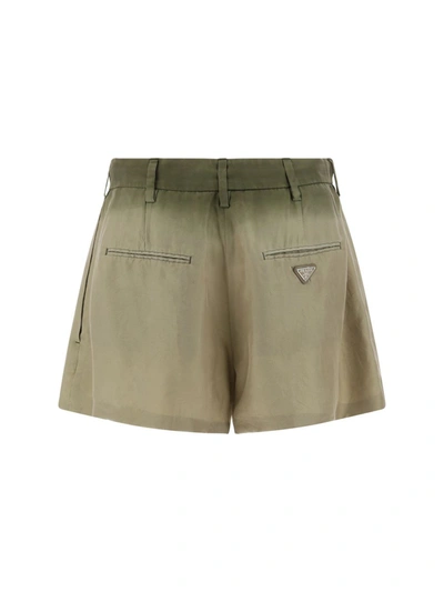 Shop Prada Bermuda Shorts In Green