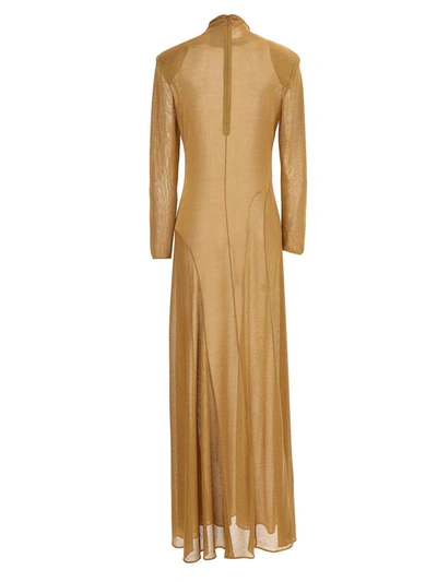Shop Tom Ford High Neck Dress In Gold