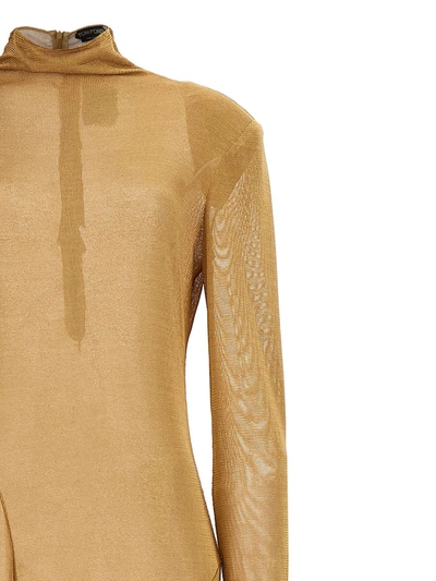Shop Tom Ford High Neck Dress In Gold
