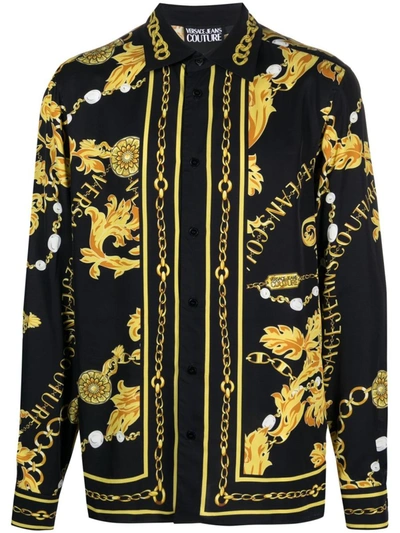 Shop Versace Jeans Couture Printed Shirt Clothing In Black