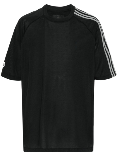 Shop Y-3 Adidas Logo Cotton Blend T-shirt In Black