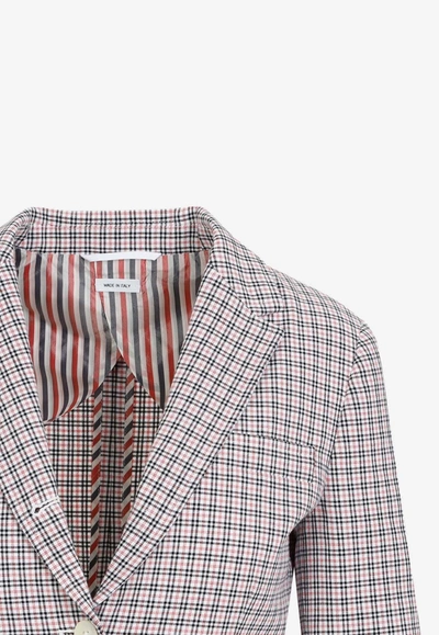 Thom Browne Checked Single-breasted Blazer In Multicolor