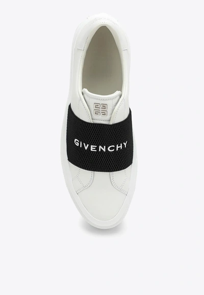 Shop Givenchy City Sport Leather Slip-on Sneakers In White