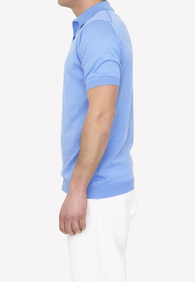 Shop John Smedley Classic Short-sleeved Polo T-shirt In Blue