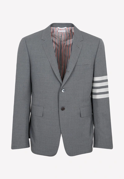 Shop Thom Browne Classic Sports Jacket In Wool In Gray