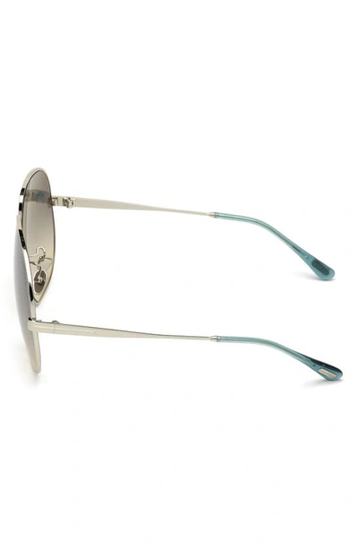 Shop Tom Ford 66mm Geometric Oversize Sunglasses In Palladium / Green