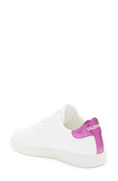 Shop Valentino By Mario Valentino Sofia Vlogo Sneaker In White Fuxia