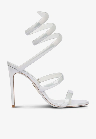 Shop René Caovilla Cleo 105 Leather Sandals In White