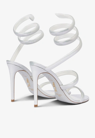 Shop René Caovilla Cleo 105 Leather Sandals In White