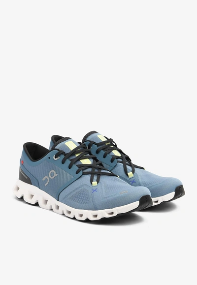 On Running Cloud X3 Low-top Mesh Sneakers In Pewter