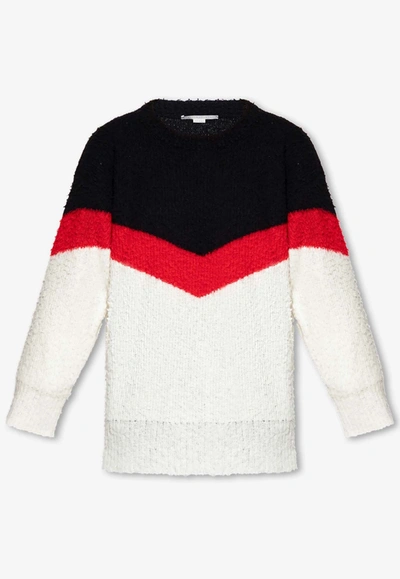 Shop Stella Mccartney Colorblocked Knitted Wool Sweater In Multicolor