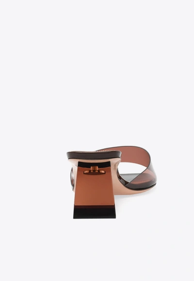 Shop Gianvito Rossi Cosmic 55 Mule Sandals In Brown