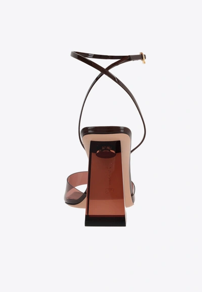 Gianvito Rossi Cosmic Leather-trimmed Tpu Sandals In Brown