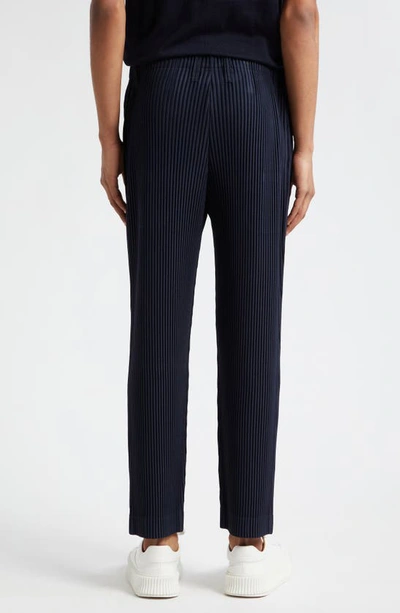 Shop Issey Miyake Homme Plissé  Pleated Pull-on Pants In Navy
