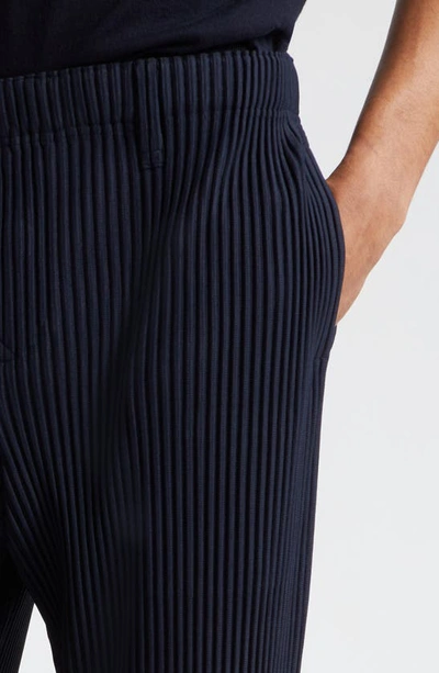 Shop Issey Miyake Homme Plissé  Pleated Pull-on Pants In Navy
