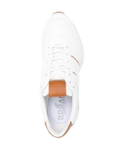Shop Hogan H601 Leather Sneakers In White