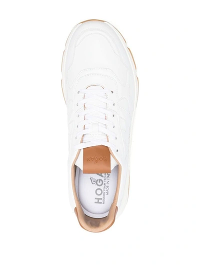 Shop Hogan Hyperlight Leather Sneakers In White