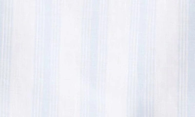 Eleventy Stripe Cotton & Linen Button-up Shirt In Baby Blue