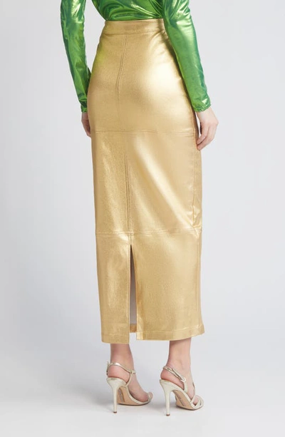 Shop Nikki Lund Iggy Metallic Maxi Skirt In Gold