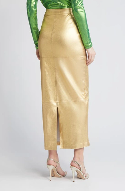 Nikki Lund Iggy Metallic Maxi Skirt In Gold
