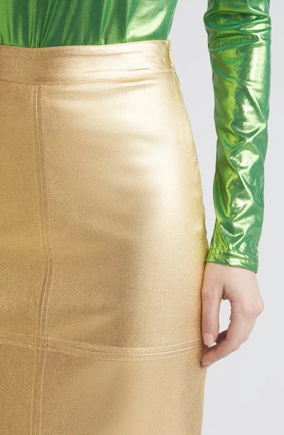 Shop Nikki Lund Iggy Metallic Maxi Skirt In Gold
