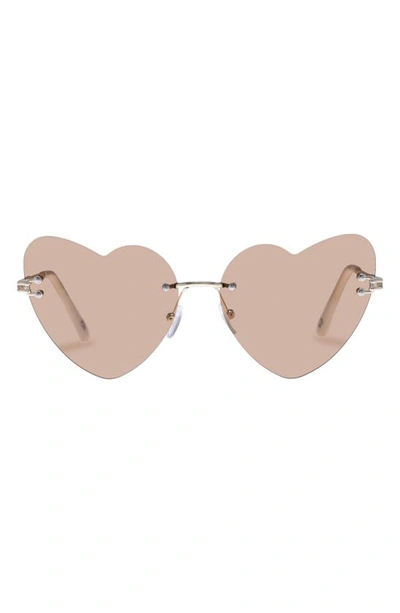 Shop Aire Cosmic Love 62mm Oversize Heart Sunglasses In Gold / Marble