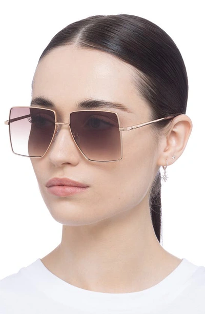 Shop Aire Hadron 58mm Gradient Square Sunglasses In Gold