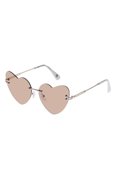 Shop Aire Cosmic Love 62mm Oversize Heart Sunglasses In Gold / Marble