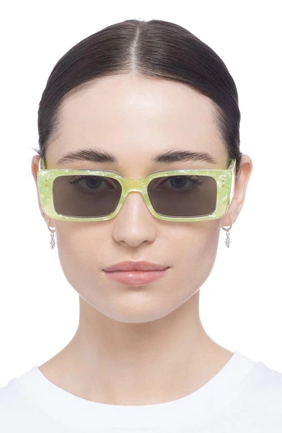 Shop Aire Orion 53mm Rectangular Sunglasses In Glowing Green Marble