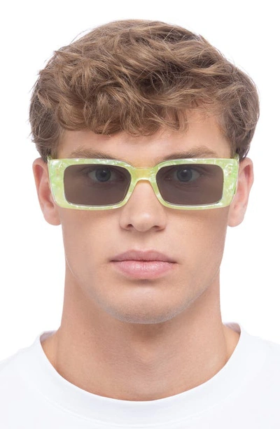 Shop Aire Orion 53mm Rectangular Sunglasses In Glowing Green Marble