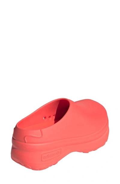 Shop Adidas Originals Adifom Stan Smith Platform Mule In Solar Red/ Red/ Glow Orange