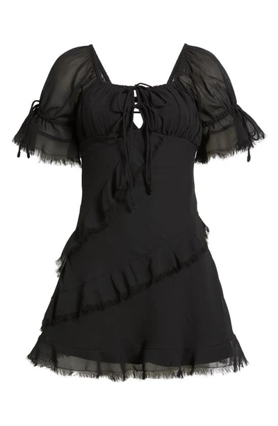 Shop Topshop Lace-up Open Back Dress In Black