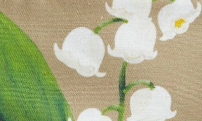 Shop Oscar De La Renta Lily Of The Valley Stretch Twill Crop Top In White/ Khaki