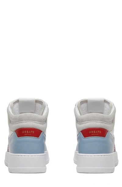 Shop Greats St. James Mid Top Sneaker In White Blue