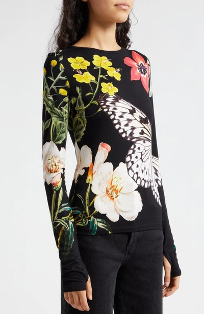 Shop Alice And Olivia Delaina Print Knit Top In Essential Floral