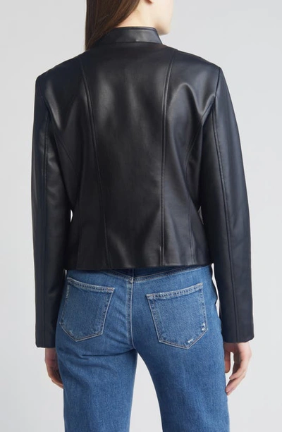 Shop Via Spiga Faux Leather Jacket In Black