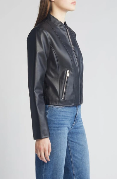 Shop Via Spiga Faux Leather Jacket In Black