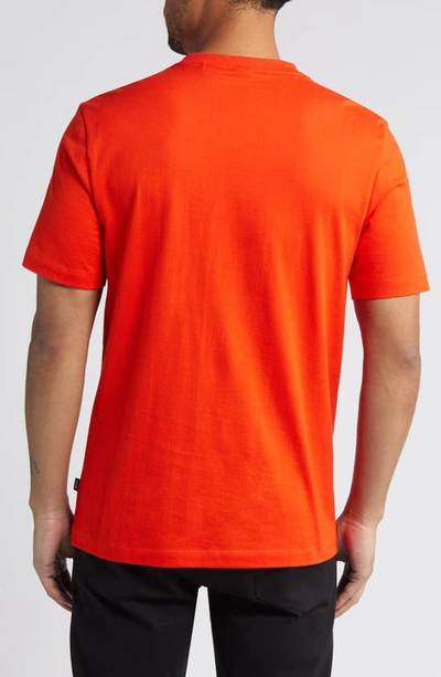 Shop Hugo Boss Boss Tiburt Logo Graphic T-shirt In Bright Orange