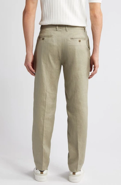Shop Wax London Smart Linen Pants In Pale Khaki