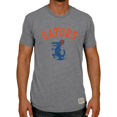 Shop Retro Brand Original  Heather Gray Florida Gators Vintage Football Gator Tri-blend T-shirt