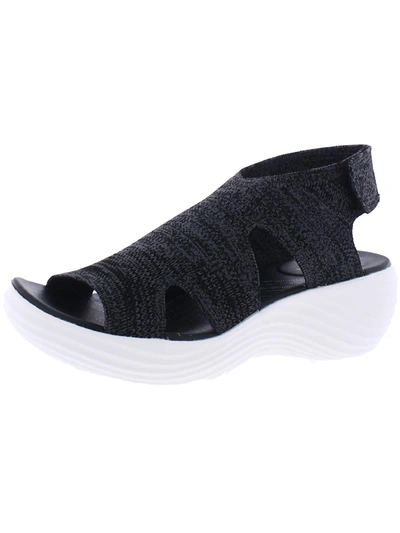 Cloudsteppers By Clarks Marin Sail Womens Casual Ankle Strap Wedge Sandals In Black