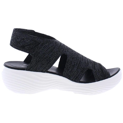 Cloudsteppers By Clarks Marin Sail Womens Casual Ankle Strap Wedge Sandals In Black