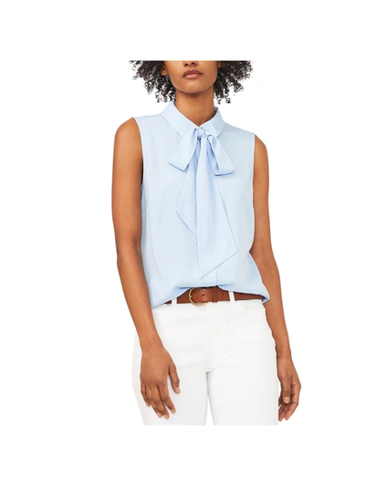 Shop Riley & Rae Camryn Womens Collared Belted Blouse In Blue