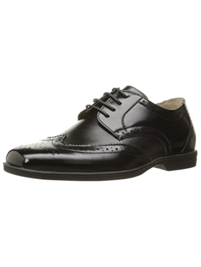 Shop Florsheim Reveal Wingtip Jr Boys Leather Brogue Derby Shoes In Black