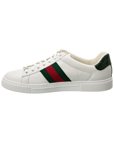 Shop Gucci Ace Leather Sneaker In White
