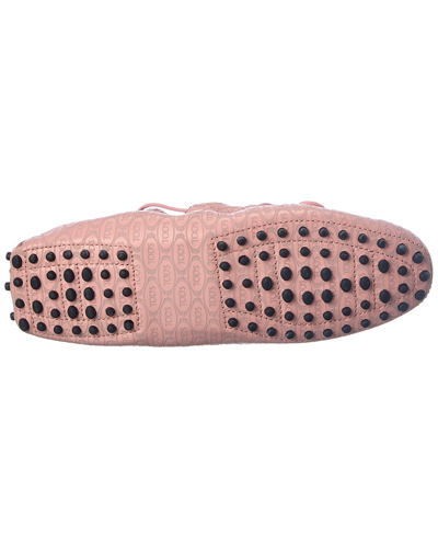 Shop Tod's Logo Leather Loafer In Pink
