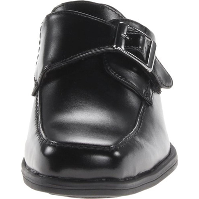 Shop Florsheim Reveal Monk Jr Boys Leather Square Toe Loafers In Black