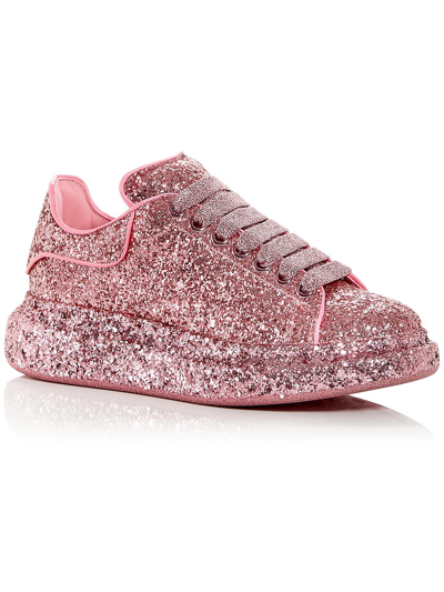 Shop Alexander Mcqueen Glitter Womens Fashion Luxury Fabric Sock Sneakers In Pink