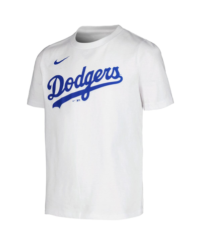 Shop Nike Big Boys  Chris Taylor White Los Angeles Dodgers Player Name And Number T-shirt